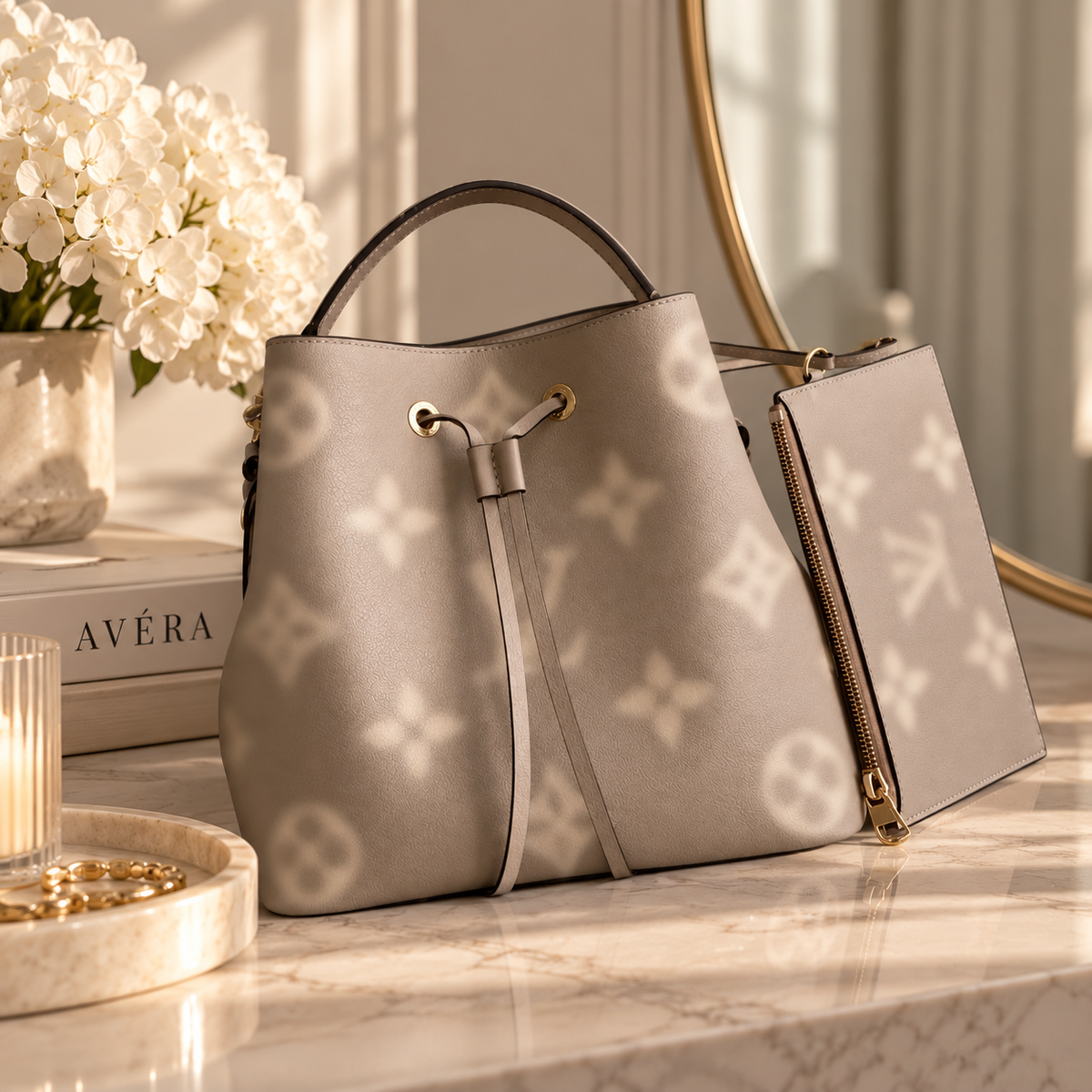Women’s Cross Body Shoulder Bag - Beige